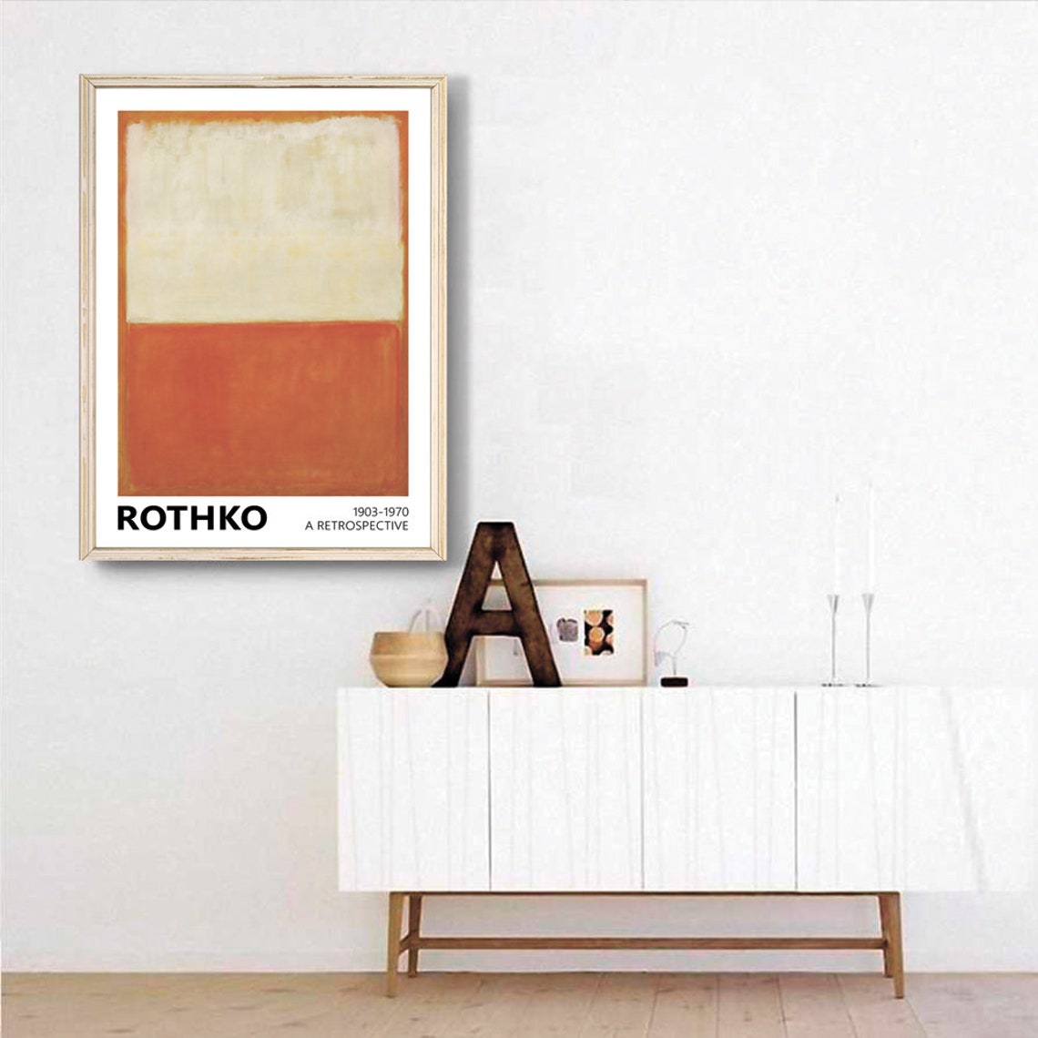 Mark Rothko Cream And Orange Color Block Art Exhibition Poster - Image 3