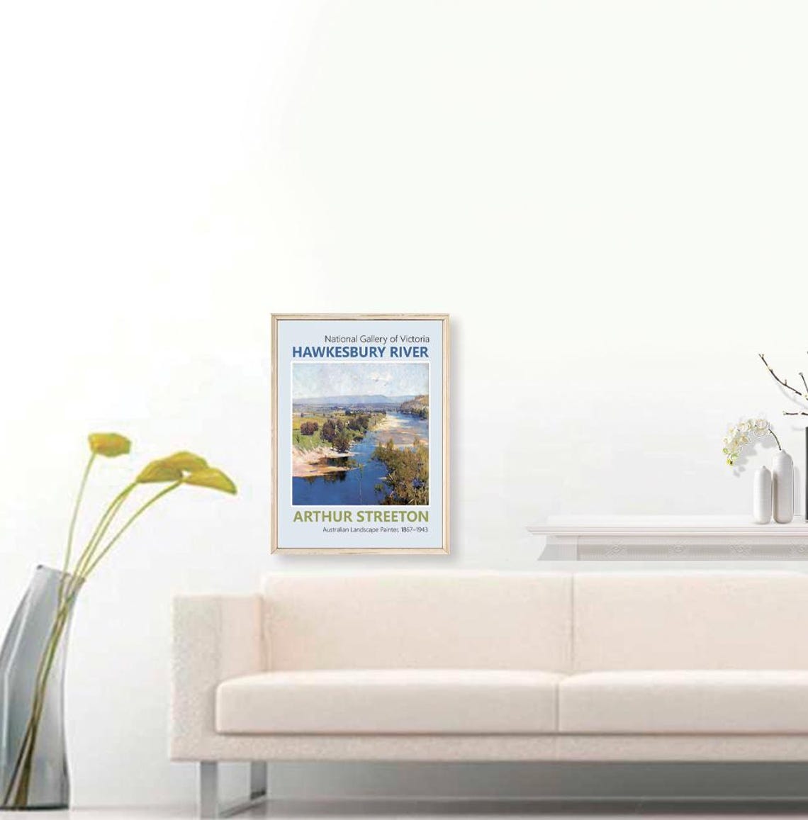 Arthur Streeton Hawkesbury River Blue Water Landscape Art Print - Image 3