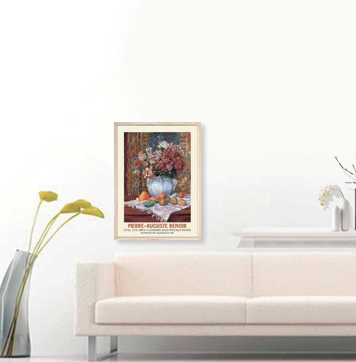 Pierre-Auguste Renoir Still Life with Flowers and Prickly Pears Poster - Image 3