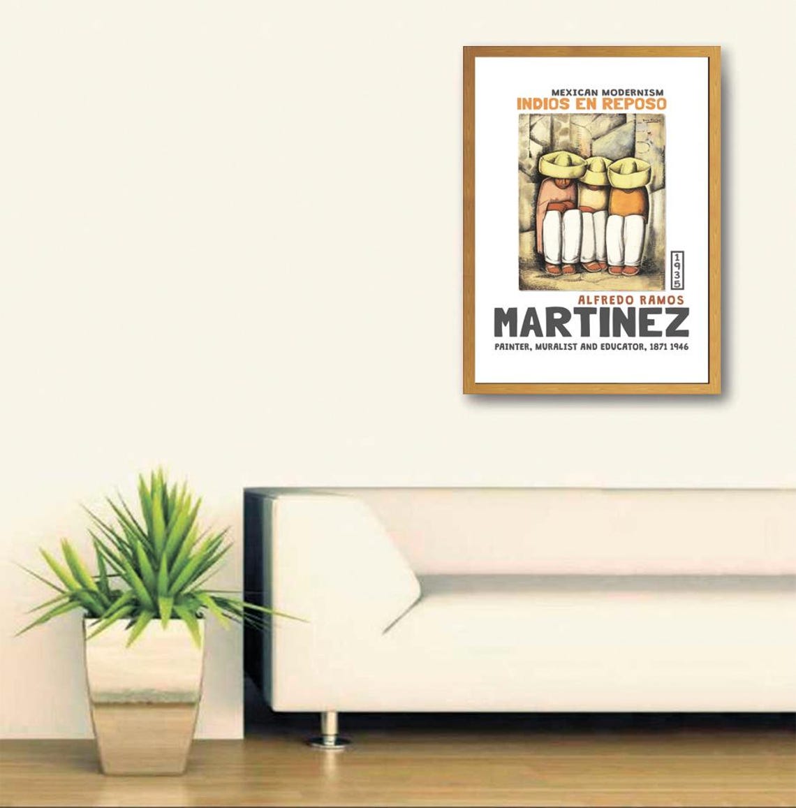 Alfredo Ramos Martinez Indios En Reposo 1935 Mexican Art Poster - Image 3