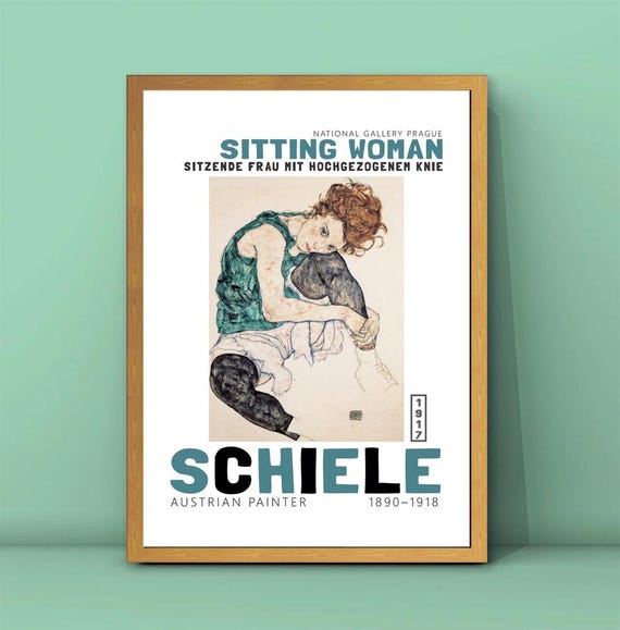 Egon Schiele Sitting Woman Raised Knee 1917 Figure Study Poster