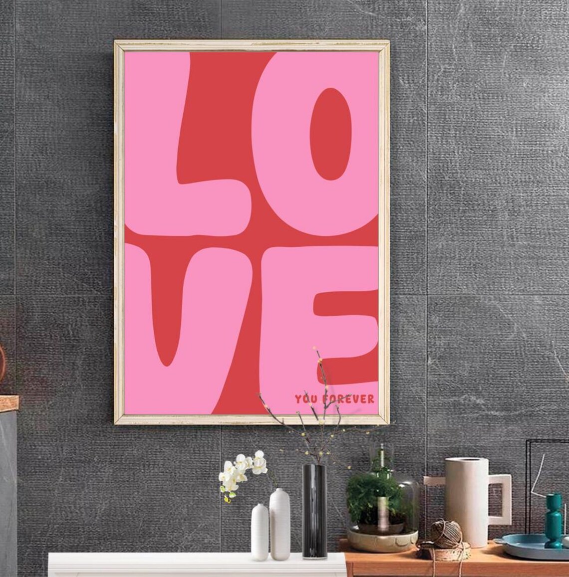 Love You Forever Poster, Retro Maximalist Print - Image 3