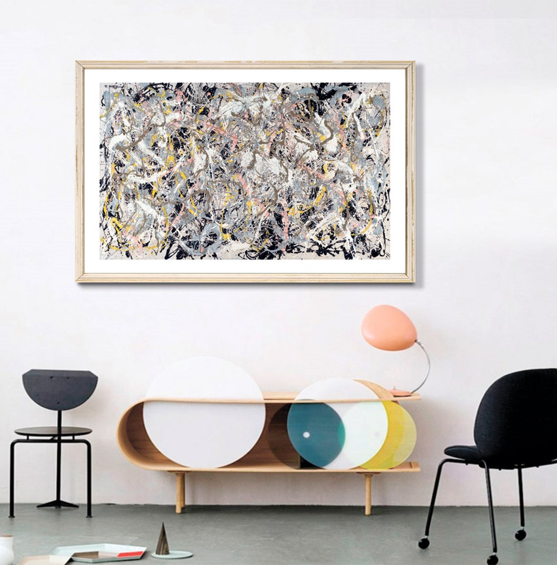 Jackson Pollock Style Abstract Drip Action Painting Art Poster - Image 2
