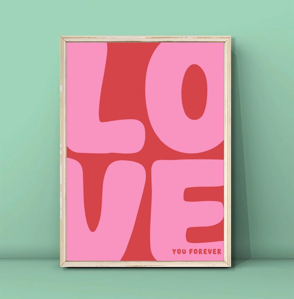 Love You Forever Poster, Retro Maximalist Print