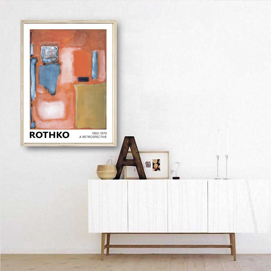 Mark Rothko Orange Blue Abstract Color Field Retrospective Poster - Image 2