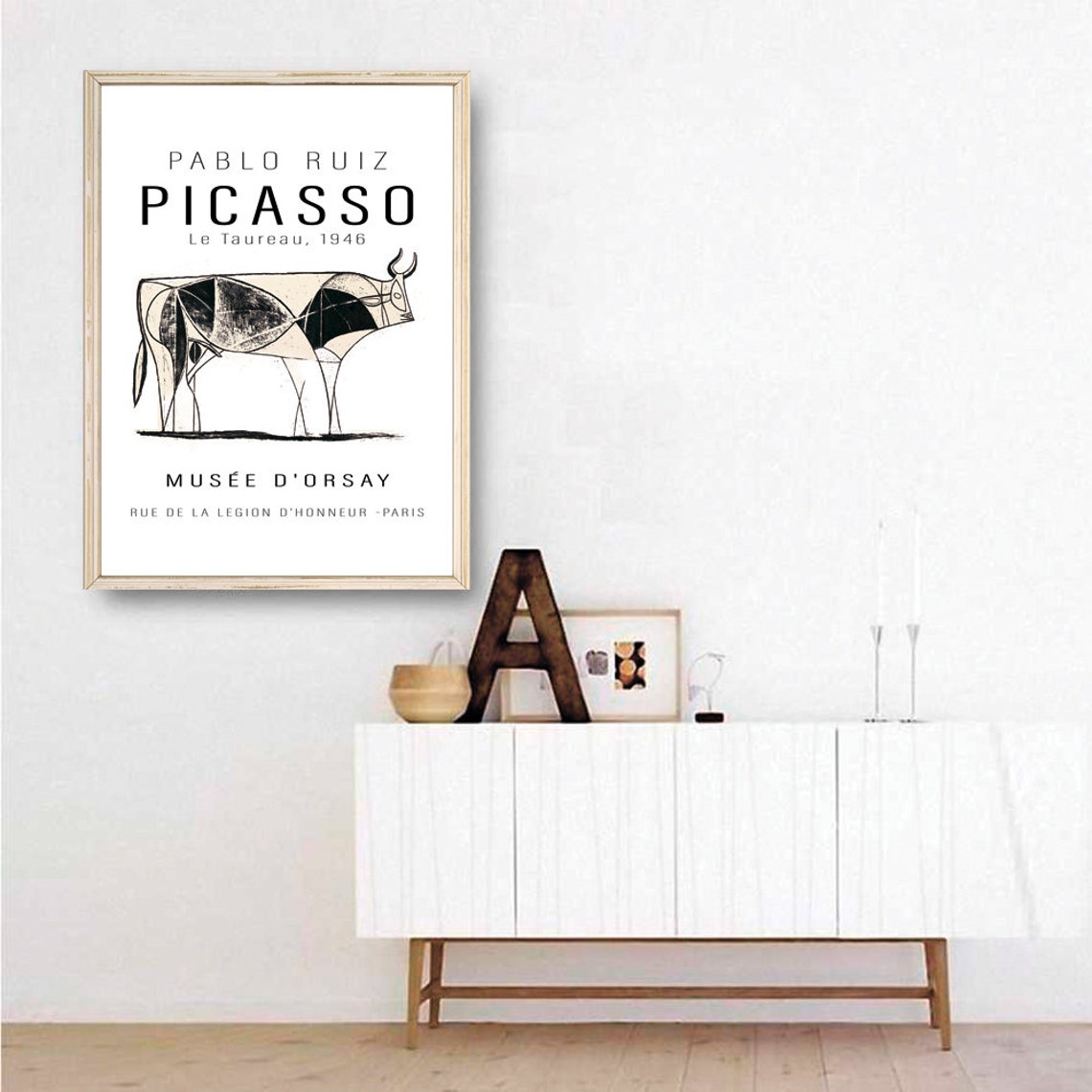 Picasso Le Taureau 1946 Bull Sketch Musee Dorsay Paris Poster - Image 3