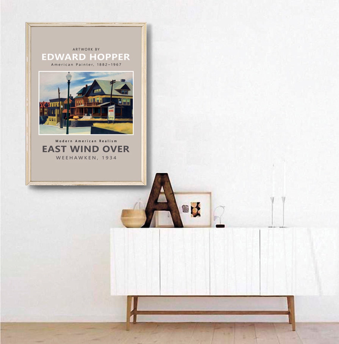Edward Hopper East Wind Over Weehawken 1934 Streetscape Art Poster - Image 3