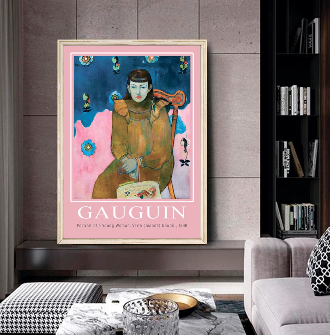 Paul Gauguin Portrait Of A Young Woman Print Captivating Portrait Paintings Of Sitting Women Gauguin Painting Pink Painting - Image 2