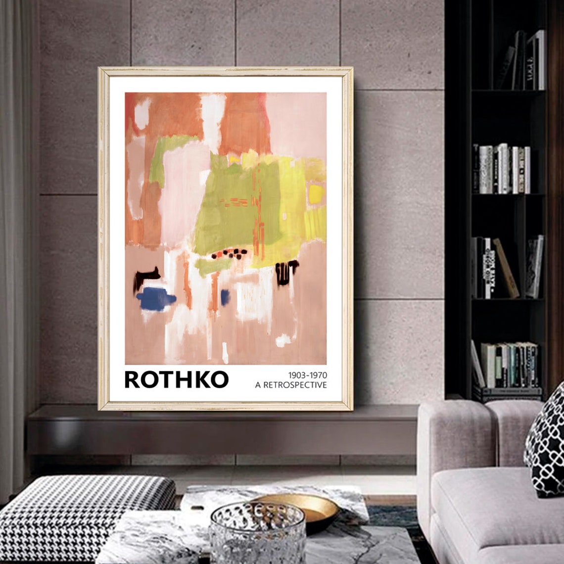 Mark Rothko Earth Colors Abstract Green Pink Art Exhibition Poster - Image 2