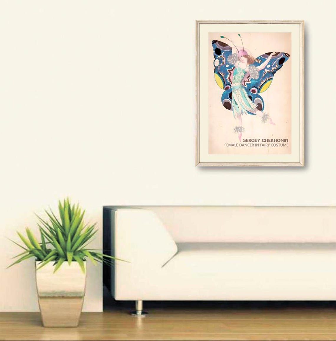 Sergey Chekhonin Female Dancer In Fairy Costume Print Watercolor Woman Poster Fairy Costumes Poster Paintings Of Fairies - Image 3
