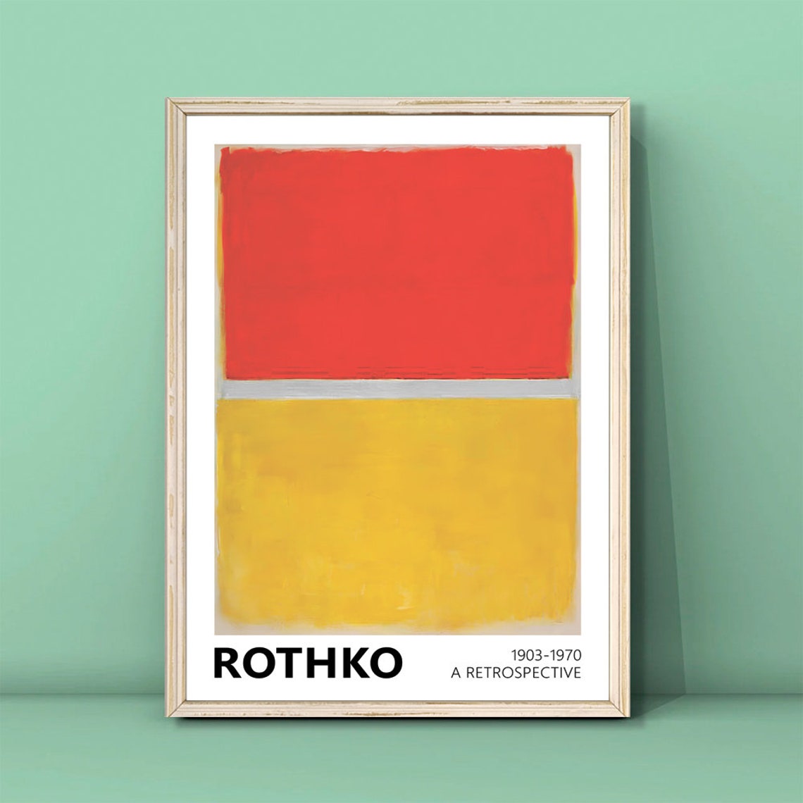 Mark Rothko Red and Yellow Bold Color Block Retrospective Poster