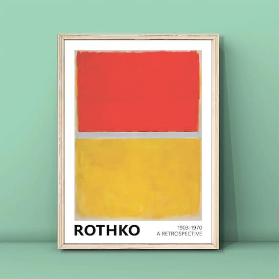 Mark Rothko Red and Yellow Bold Color Block Retrospective Poster