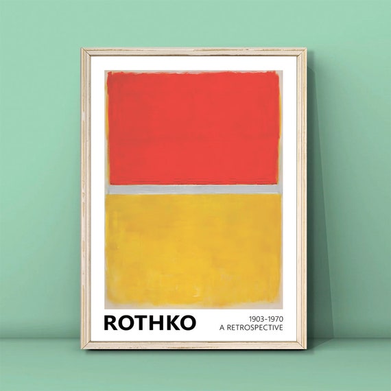 Mark Rothko Red And Yellow Print Art Exhibition Poster Rothko Wall Decor Rothko Reproduction Poster Minimalism Print