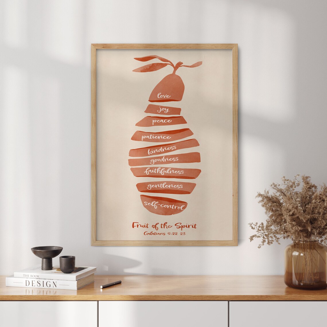 Fruit Of The Spirit Wall Art Fruits Of The Spirit Prints Bible Verse Print Red Galatians 5 22 Bible Art Scripture Art Christ - Image 3
