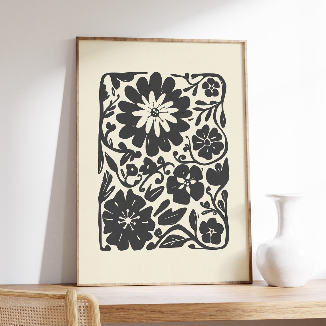 Abstract Botanical, Neutral Minimalist Poster Decor - Image 5