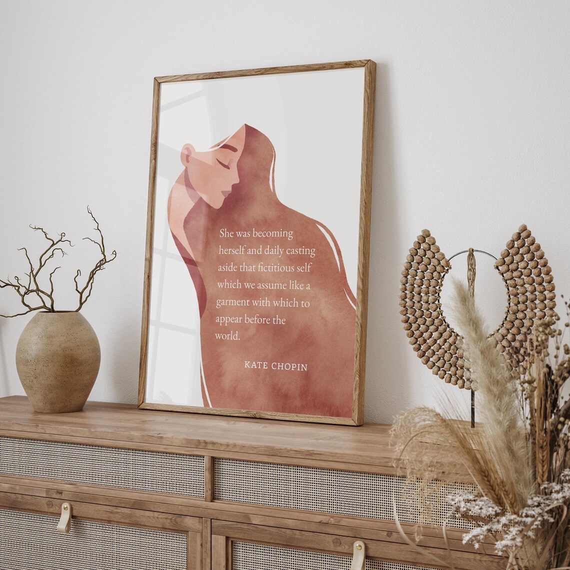 Kate Chopin Becoming Herself Terracotta Woman Silhouette Art Poster - Image 2