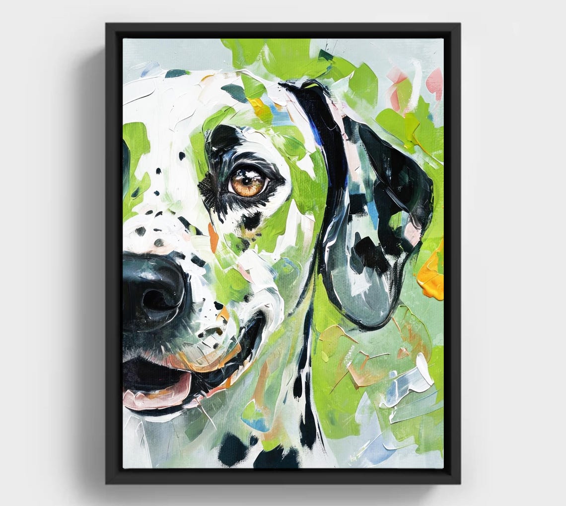 Dalmatian Dog Close Up Bold Abstract Colorful Portrait Poster