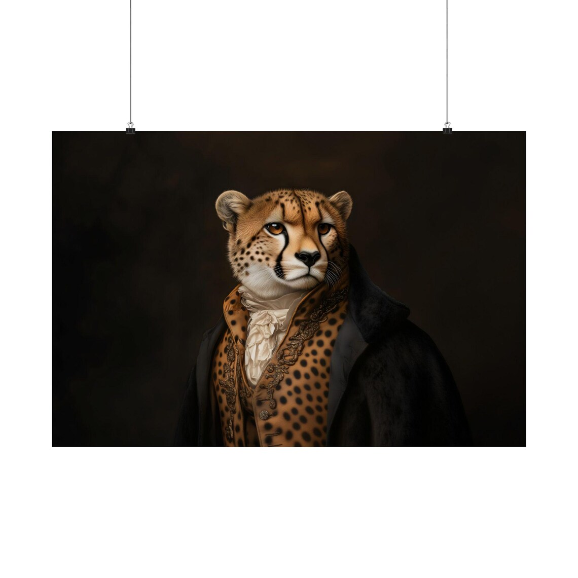 Dapper Cheetah Gentleman Portrait Victorian Style Elegant Wild Cat Poster - Image 2