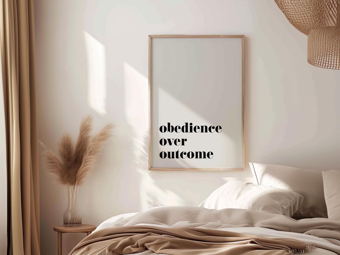 Obedience Over Outcome Bold Type Christian Poster - Image 4
