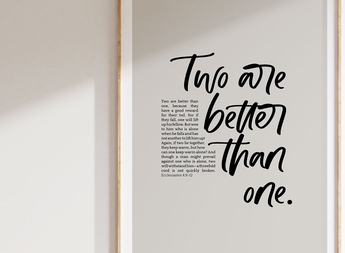 Two Are Better Than One, Ecclesiastes 4:9 Scripture Art - Image 2