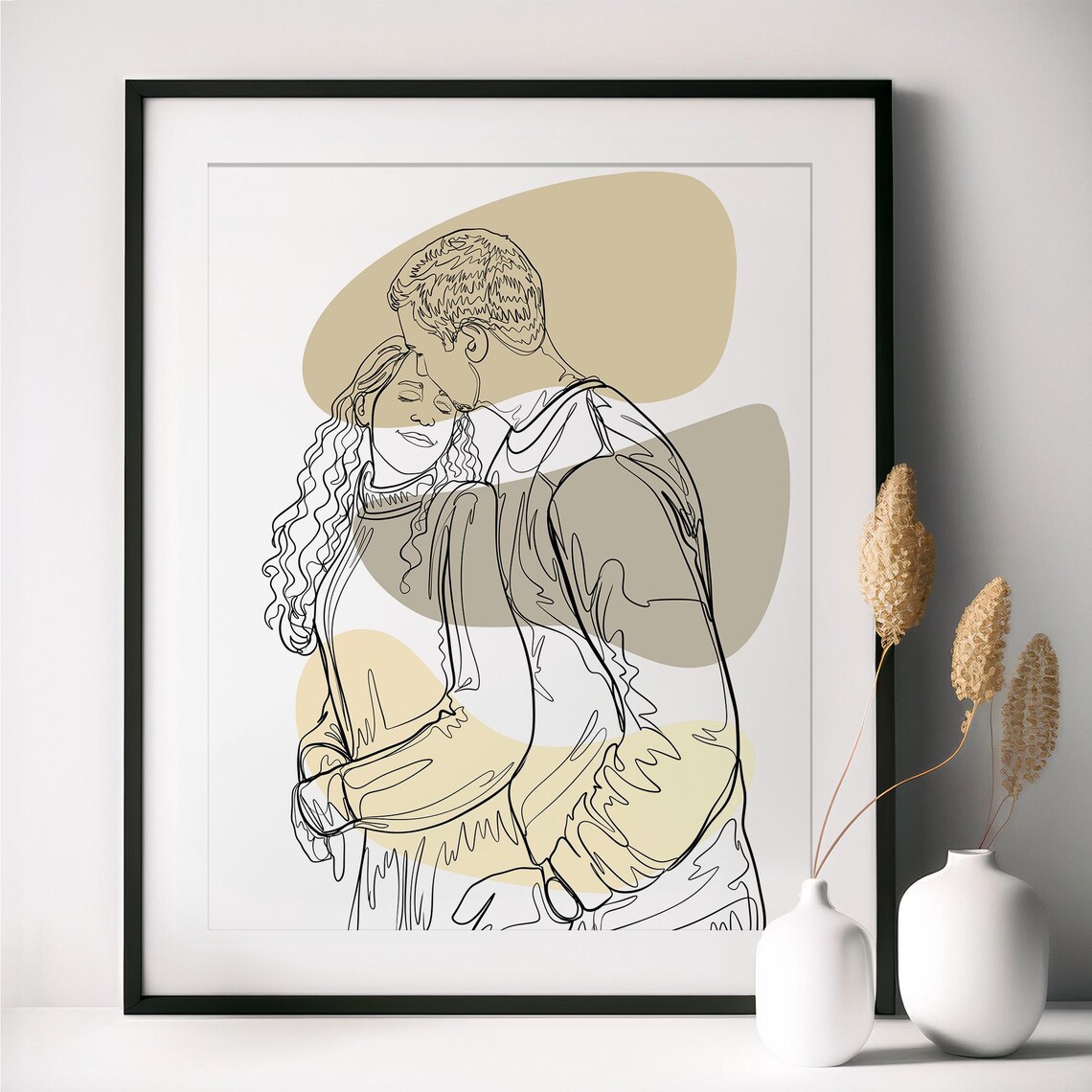 Best Friends Line Art Portrait of Two Women with Sunglasses Poster - Image 2