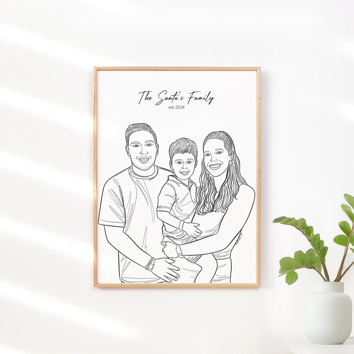 Custom Line Art Portrait Drawing From Photo Fathers Day Gift Personalized Gift For Him Family Illustration Custom Gift For Dad