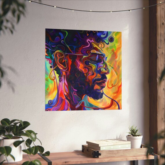 Moody Man Poster, Deep Thought Profile Art