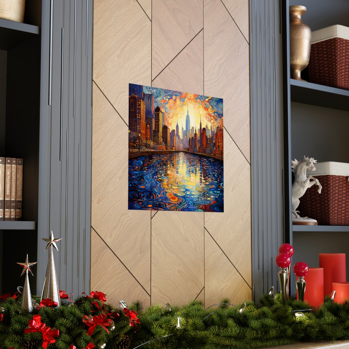 Melting City Post Impressionist Art Print, City View - Image 4
