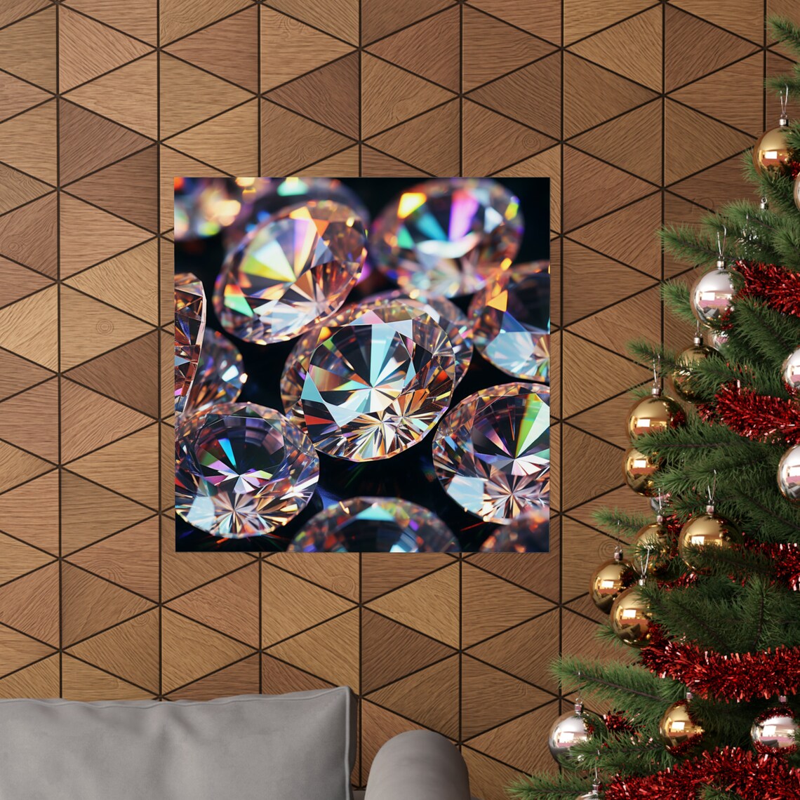 Brilliant Diamonds, Elegant Modern Art Print