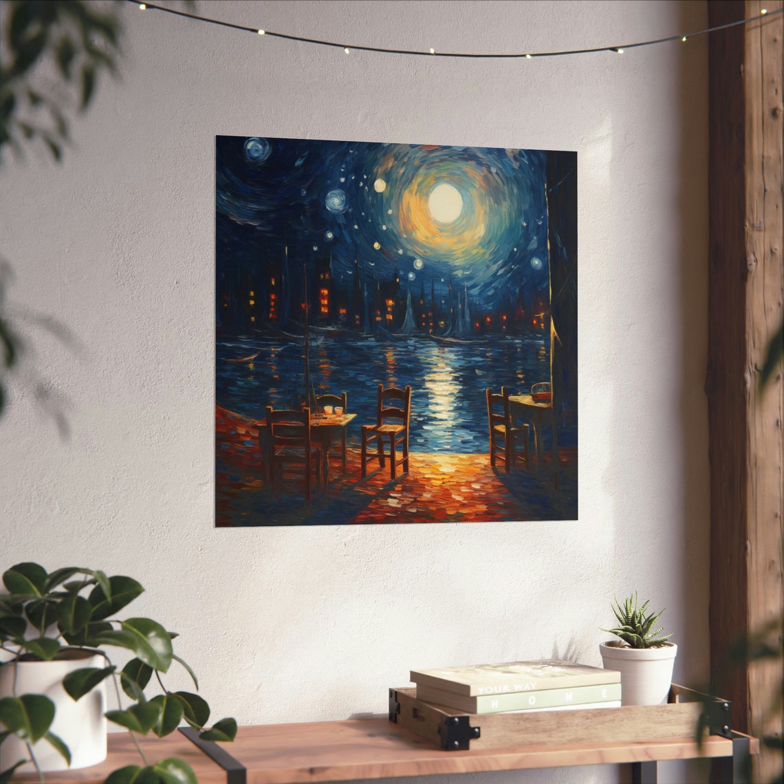 Midnight Date On The Lake, Post Impressionism Travel Poster