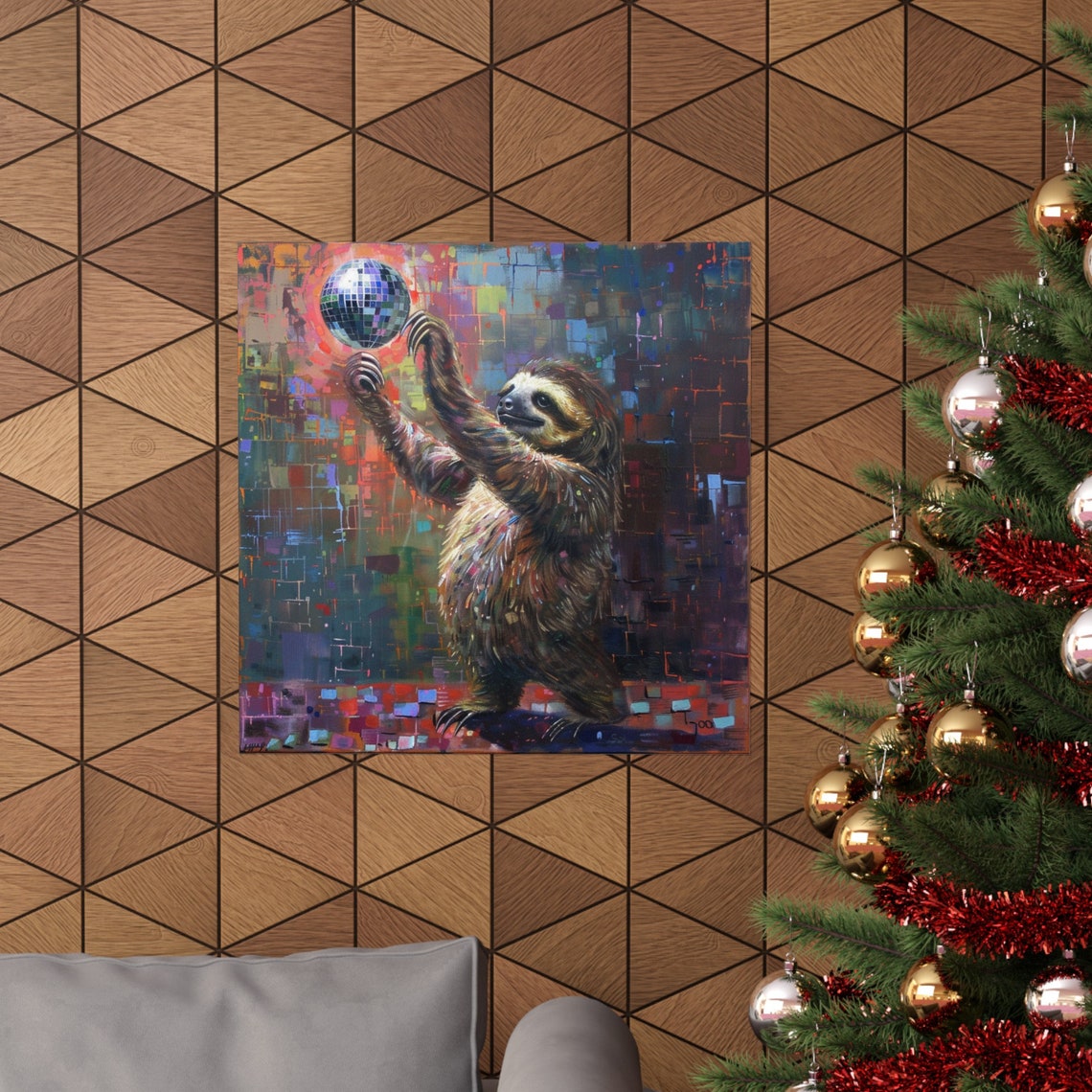 Sloth Dancing Under Disco Ball, Funny Poster - Image 4