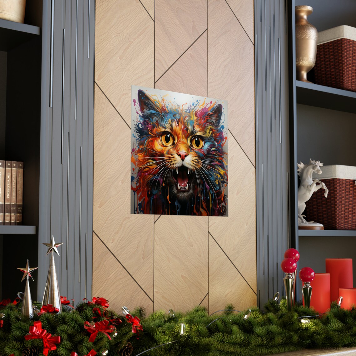 Rainbow Cat Trippy Cat, Psychedelic Cat Poster - Image 3