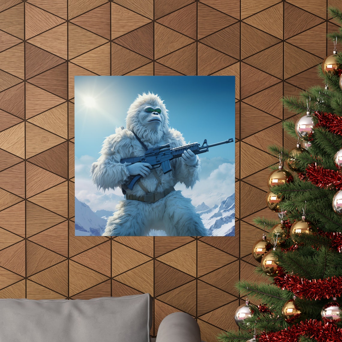 Commando Yeti - Yeti Lovers, Mountain Landscape Poster - Image 4