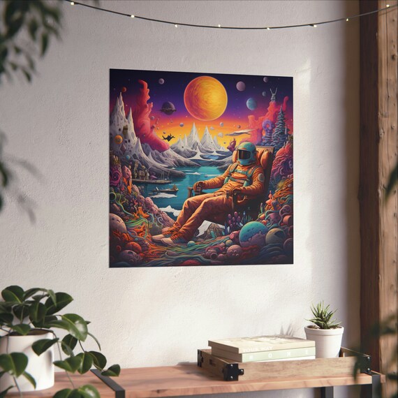 Space Man Landscape, Abstract Deep Space Poster