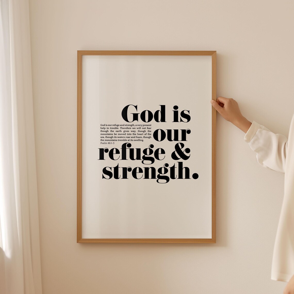 Psalm 46:1-3 God Is Our Refuge & Strength Art Print