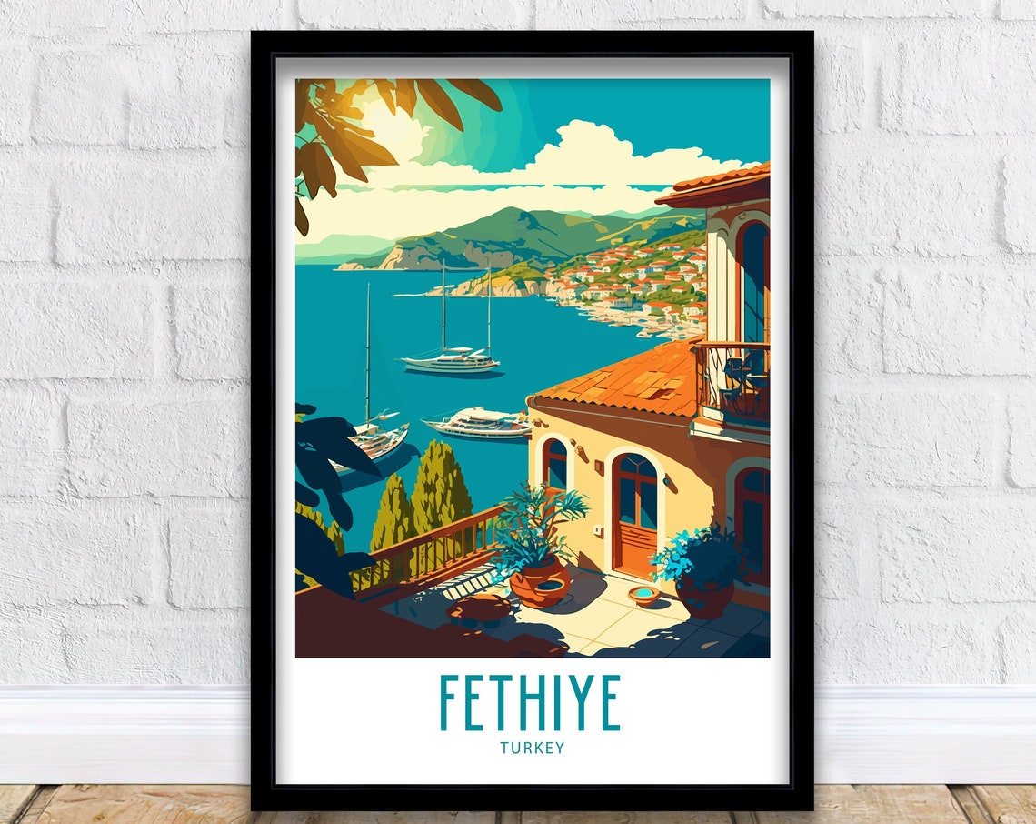 Fethiye Travel Print Wall Art Fethiye Turkey Travel Poster Gift Fethiye Turkey Scenery Wall Art Fethiye Turkey Gift Wall Art Fethiye Turkey