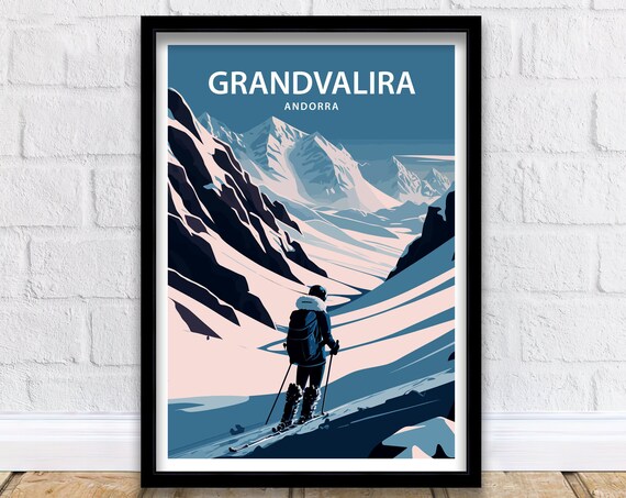 Andorra Ski Poster, Ski Resort Travel Poster