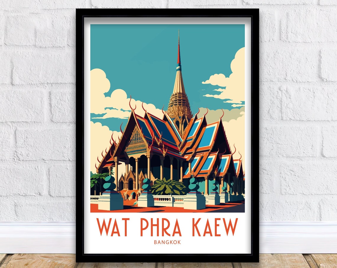 Wat Phra Kaew Temple Travel Print Bangkok Travel Print Bangkok Home Dcor Bangkok Art Print Bangkok Thailand Room Print For Bangkok Gifts