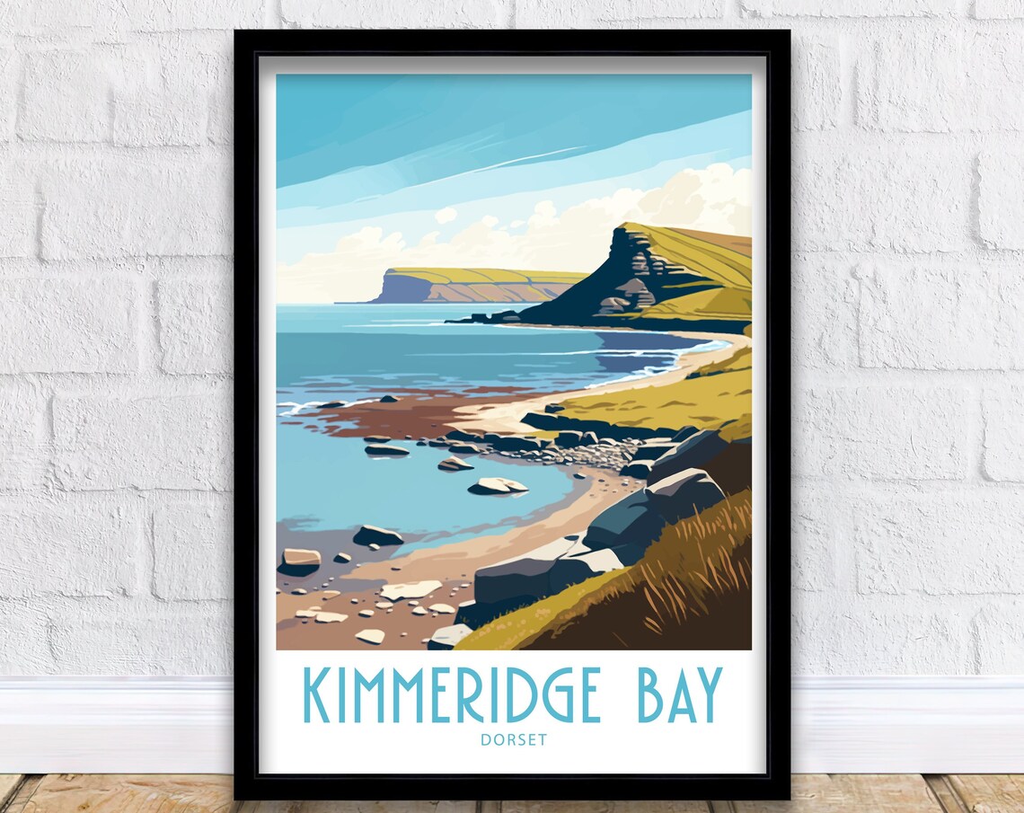 Kimmeridge Bay Dorset Rocky Shoreline Tide Vintage Travel Poster