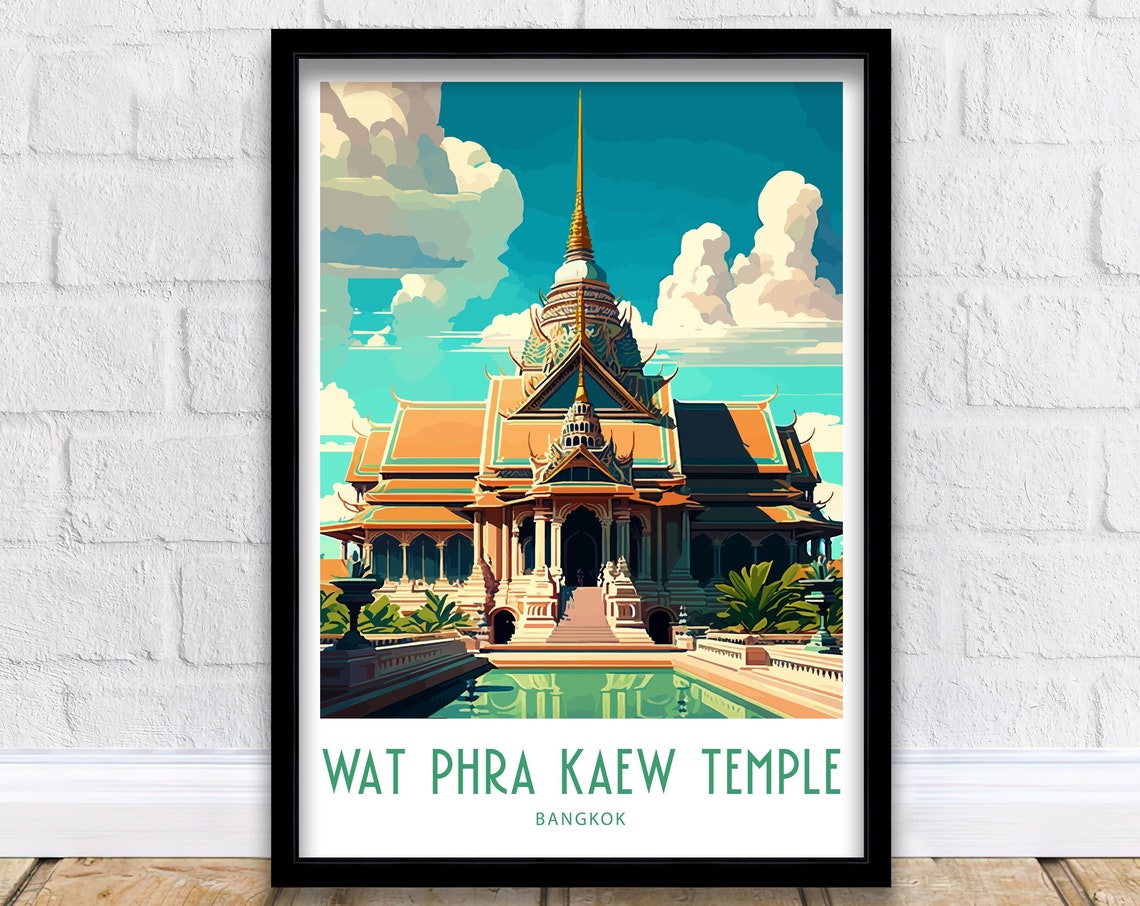 Wat Phra Kaew Temple Travel Print Bangkok Travel Print Bangkok Home Dcor Bangkok Art Print Bangkok Thailand Room Print For Bangkok Gifts