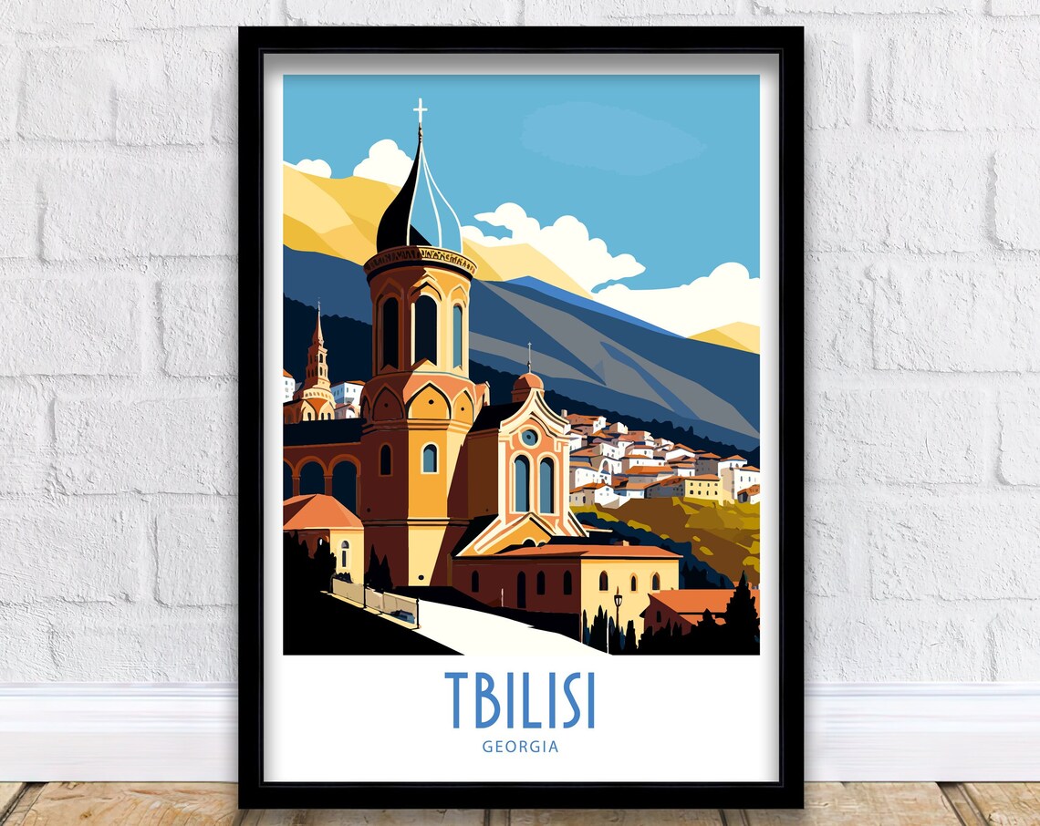 Tbilisi Travel Poster, Georgia City Wall Art