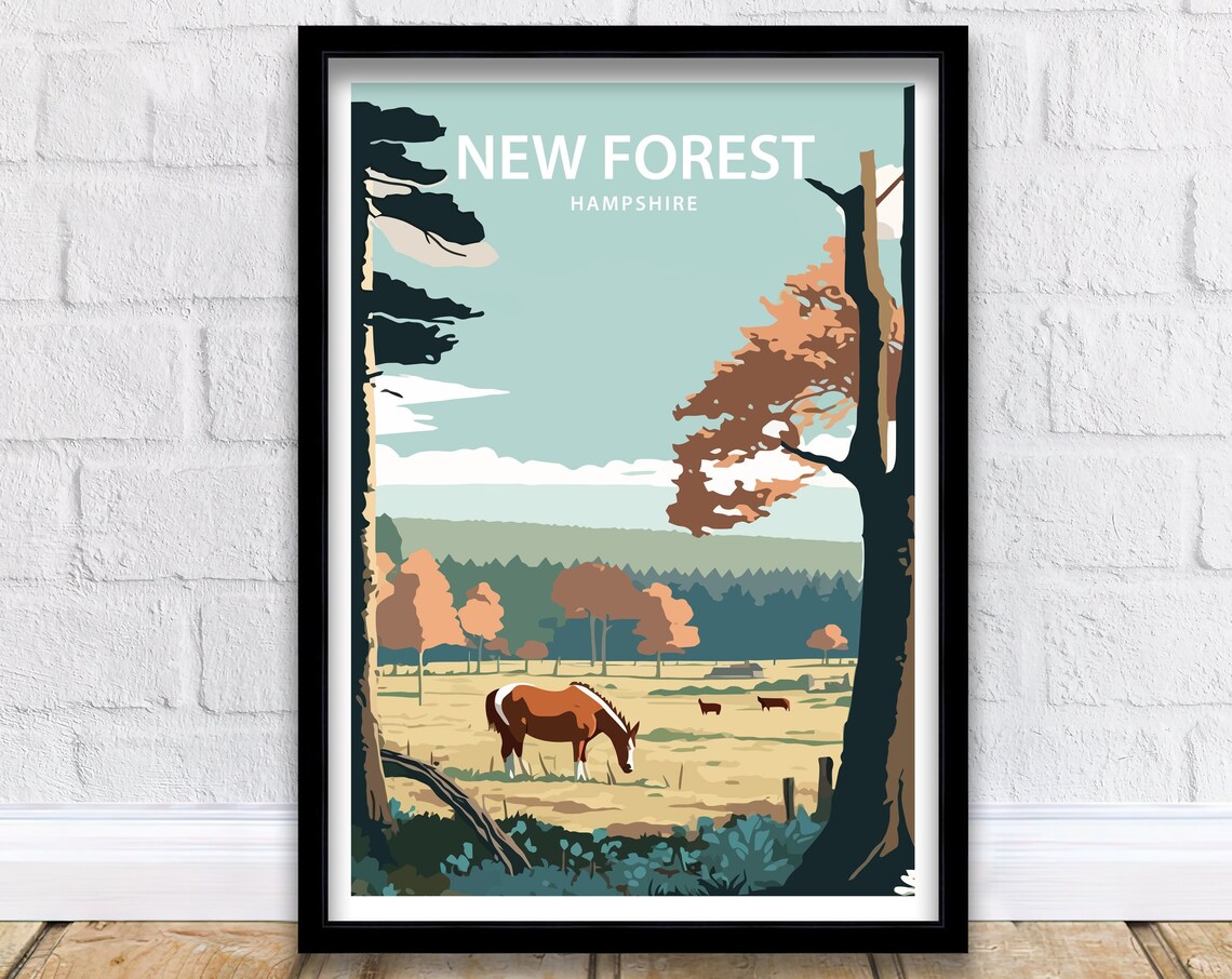 New Forest Ponies, Hampshire National Forest Art Print