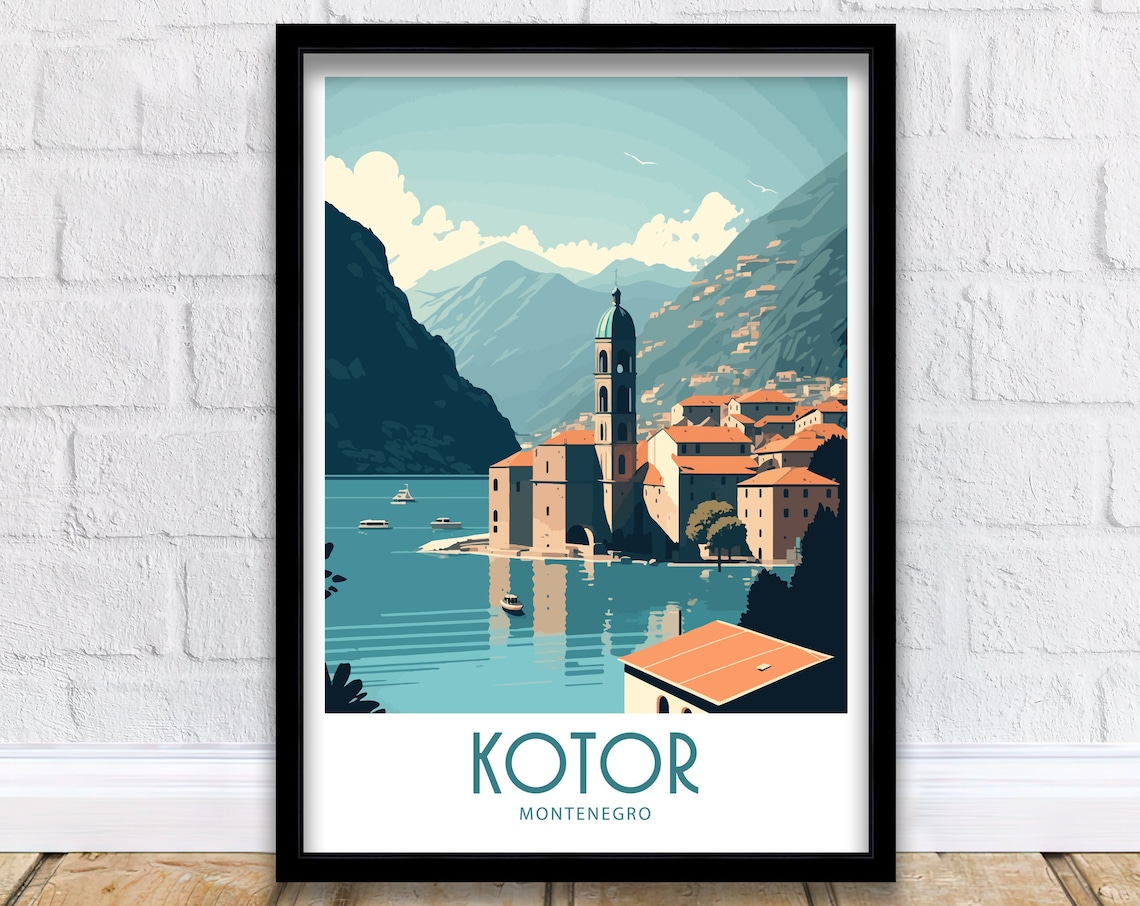 Kotor Travel Poster, Montenegro Scenic Art Print