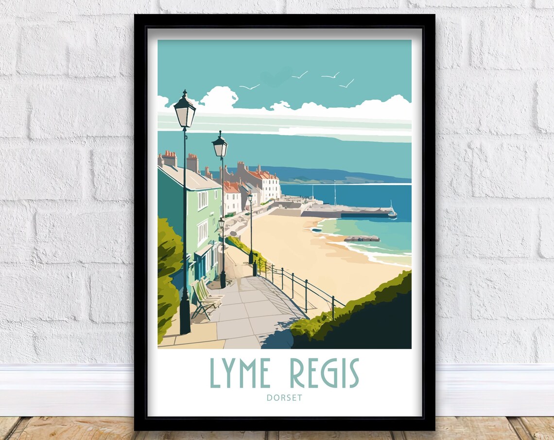 Lyme Regis Travel Poster, Dorset Wall Art