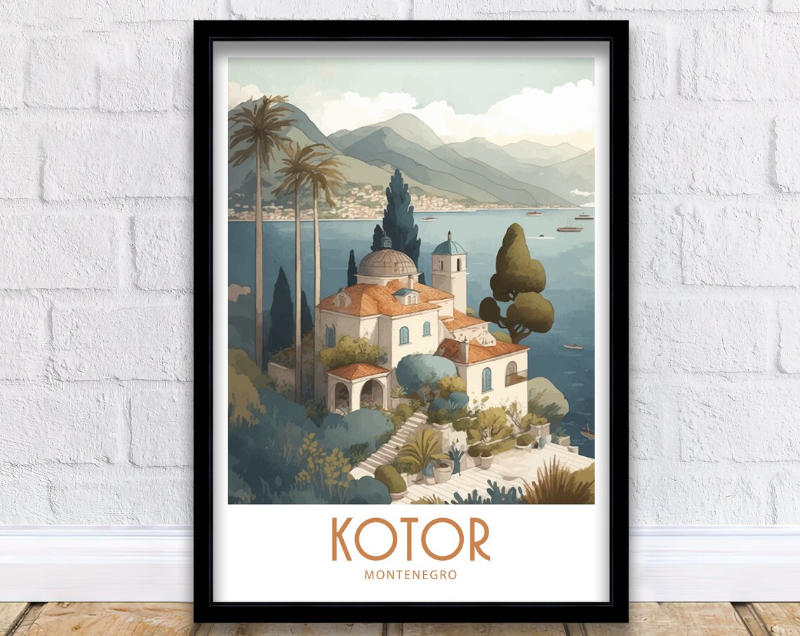 Kotor Travel Poster, Montenegro Scenic Wall Art