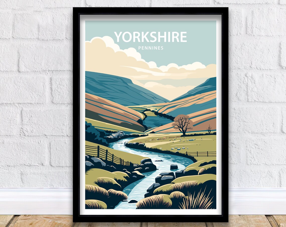 Yorkshire Dales Travel Poster, Scenic Place Print