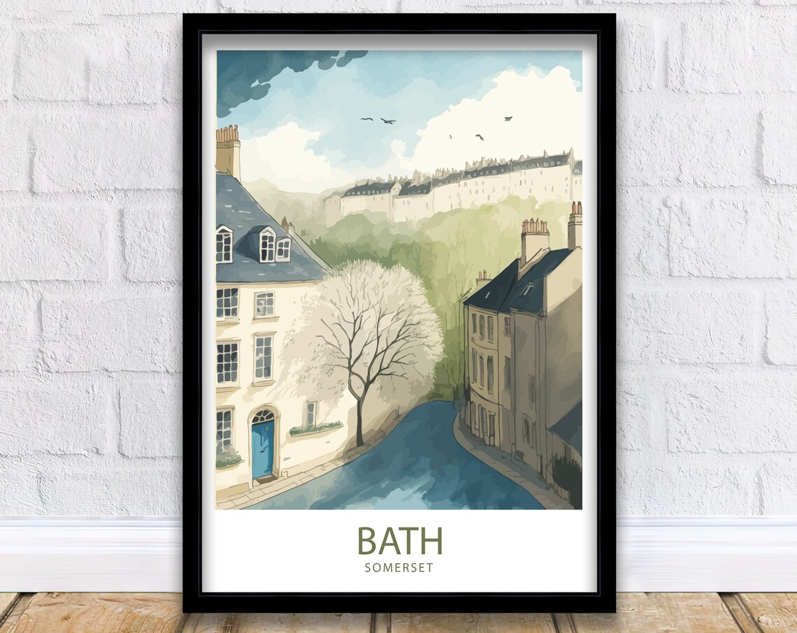Bath Travel Poster, Somerset Home Decor Art Print