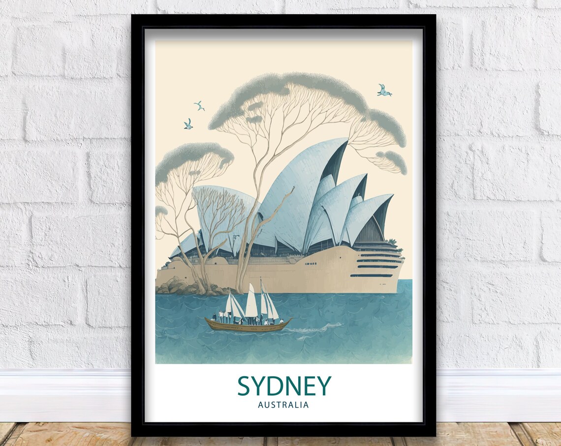 Sydney Opera House Travel Poster, Wall Decor Print