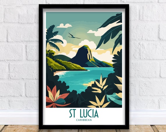 St Lucia Travel Print St Lucia St Lucia Print St Lucia Art St Lucia Poster Saint Lucia Print Saint Lucia St Lucia Wall Art