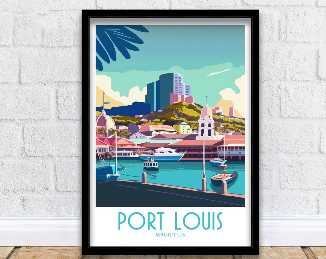 Port Louis Travel Print Wall Art Port Louis Travel Poster Gift For Port Louis Scenery Wall Art Port Louis Mauritius Gift Wall Art Port Louis